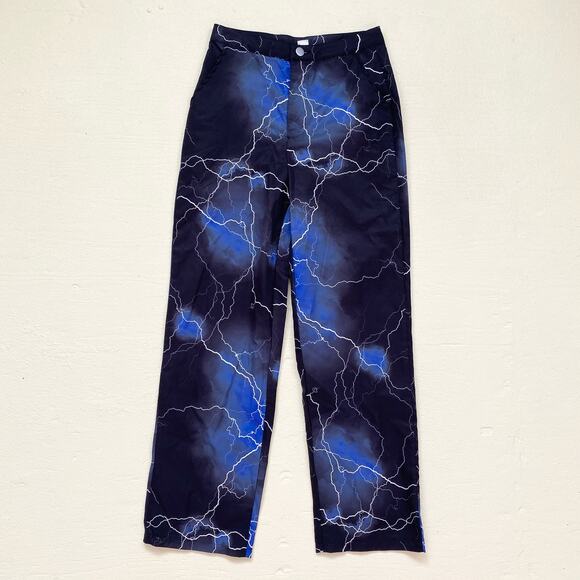 Shein Lightening Print High Rise Straight Leg Pants, Teen Size 10-11Y - Picture 1 of 6